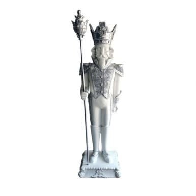 70-inch royal nutcracker figure with staff in gold finish