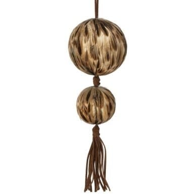 Natural feather ball drop ornament with soft texture