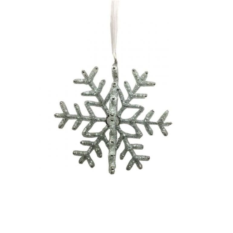 6.5” Beaded 3D Open Snowflake Ornament