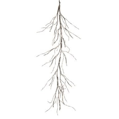 48-inch frosted birch garland with snow-covered branches