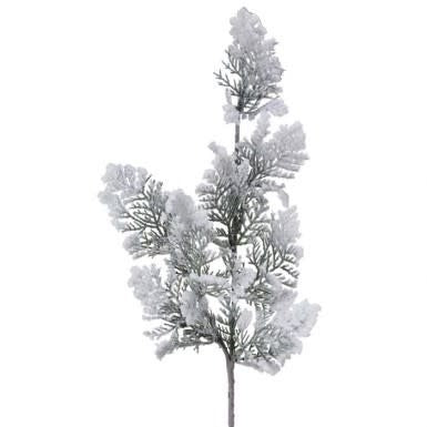 24" Snowy Acadia Cedar Spray