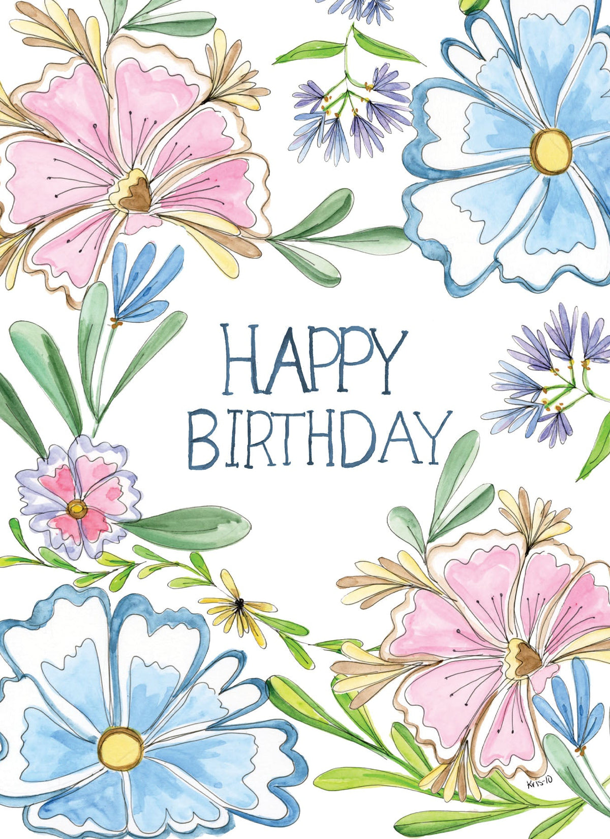 Pastel pink floral birthday card with scripture text in A6 size.