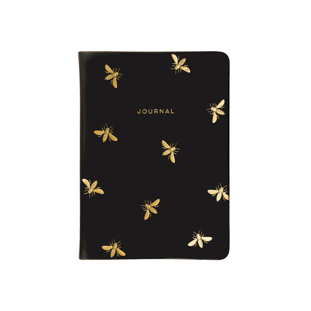 Black Essential Journal with foil-enhanced cover in a compact 5x7 inch size.