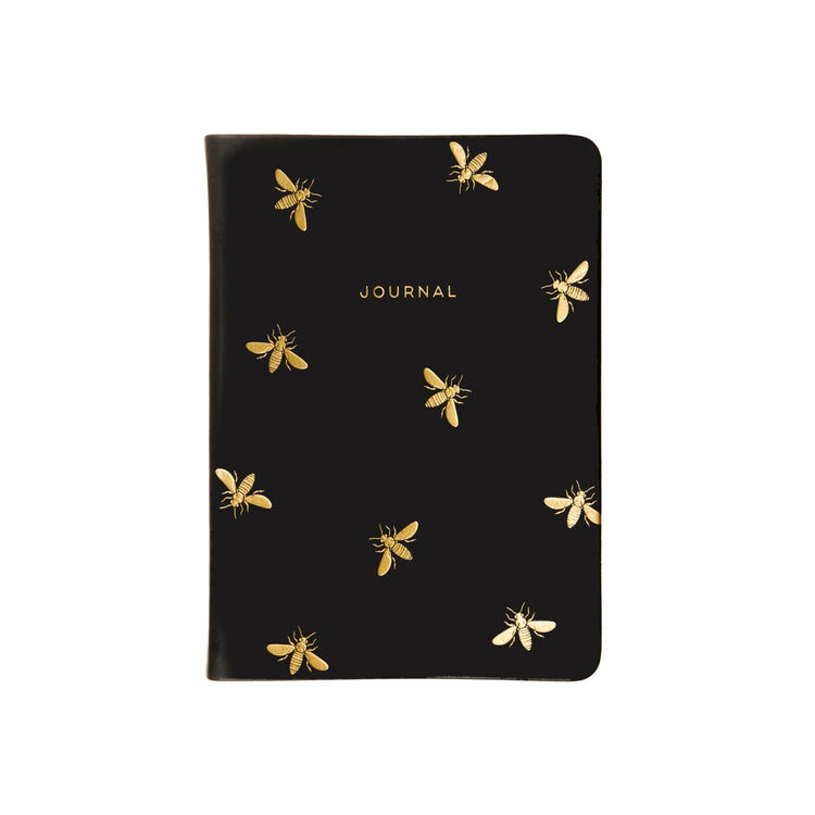 Black Essential Journal with foil-enhanced cover in a compact 5x7 inch size.