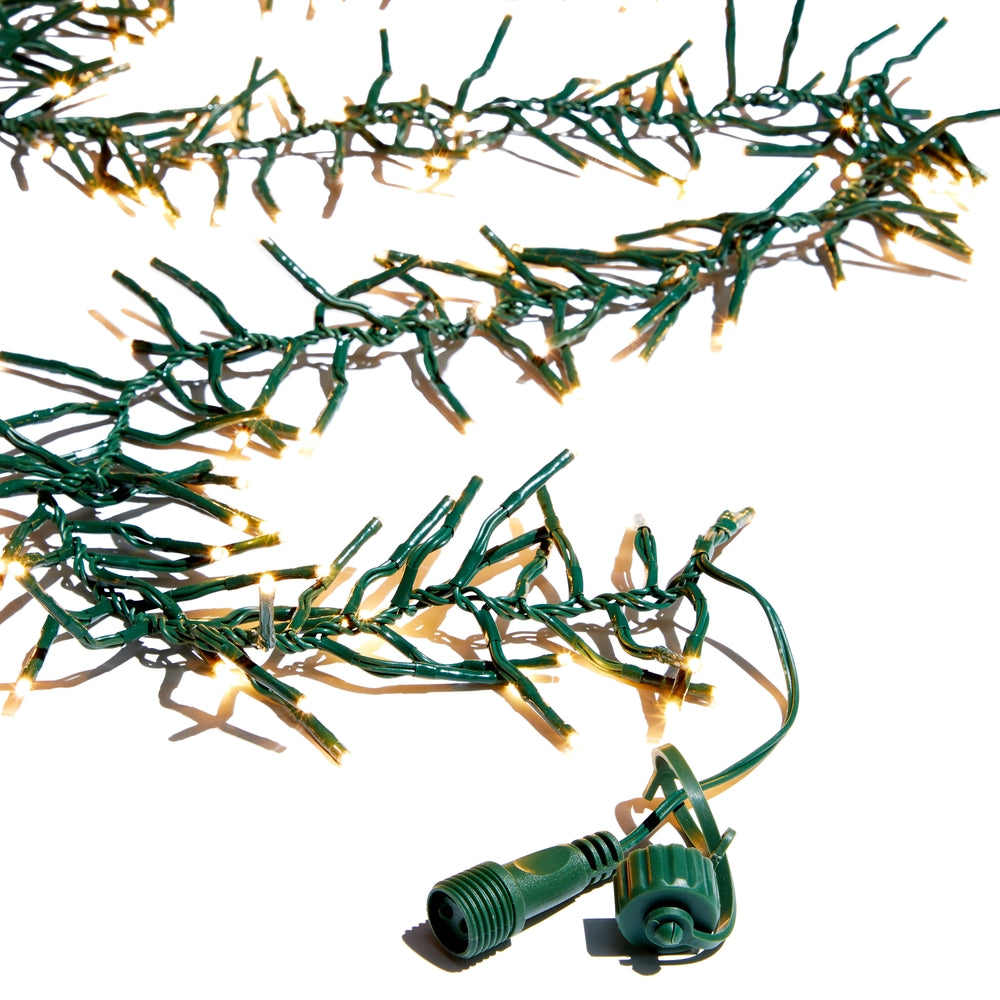 34-foot green wire string light with white bulbs