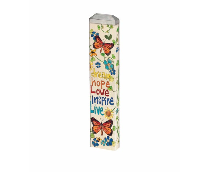 Mini art pole measuring 13 inches with a circular head.