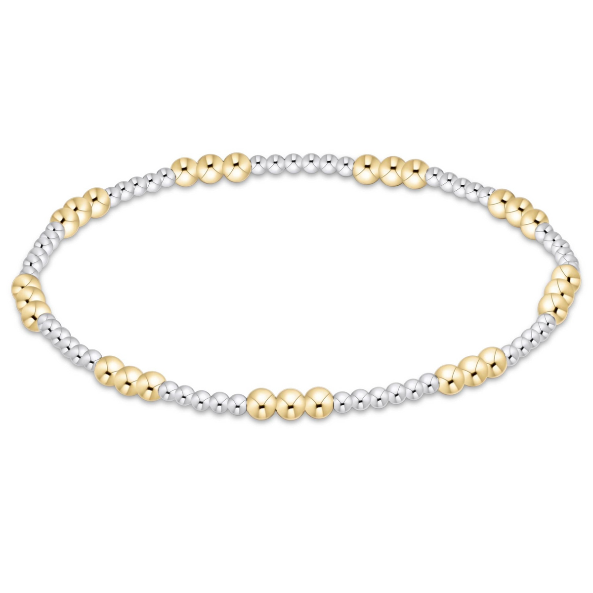 Joy Mixed Metal 3mm Bracelet featuring alternating 2mm sterling silver and 3mm gold-filled beads.