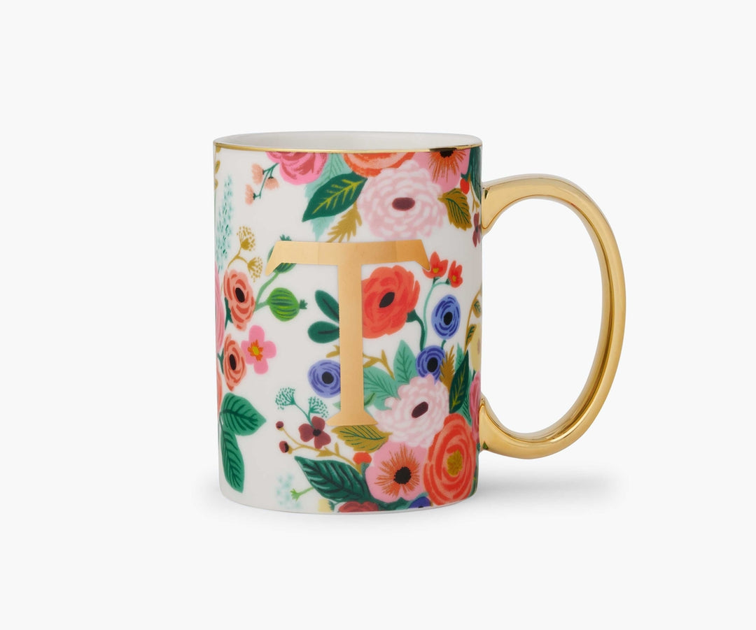 Garden Party Porcelain Monogram Mug