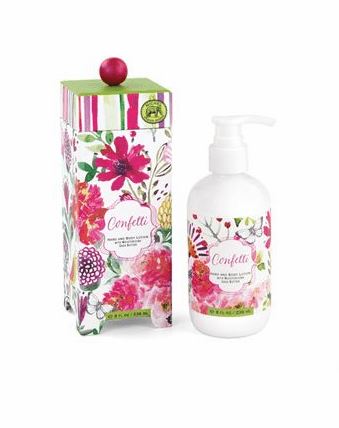8 fl oz hand and body lotion bottle with aromatic peony scent