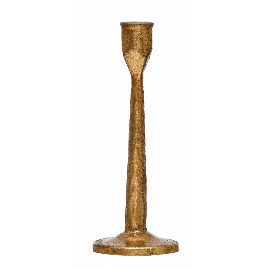 Cast Iron Taper Holder, Gold Finish
