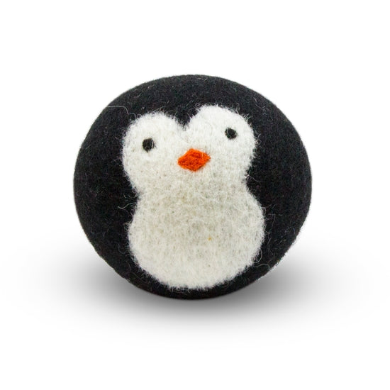 Single white eco dryer ball with a smooth spherical shape.