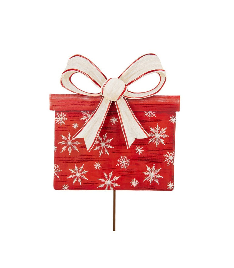 Classic red and white medium stake gift with matte protective coating instructions