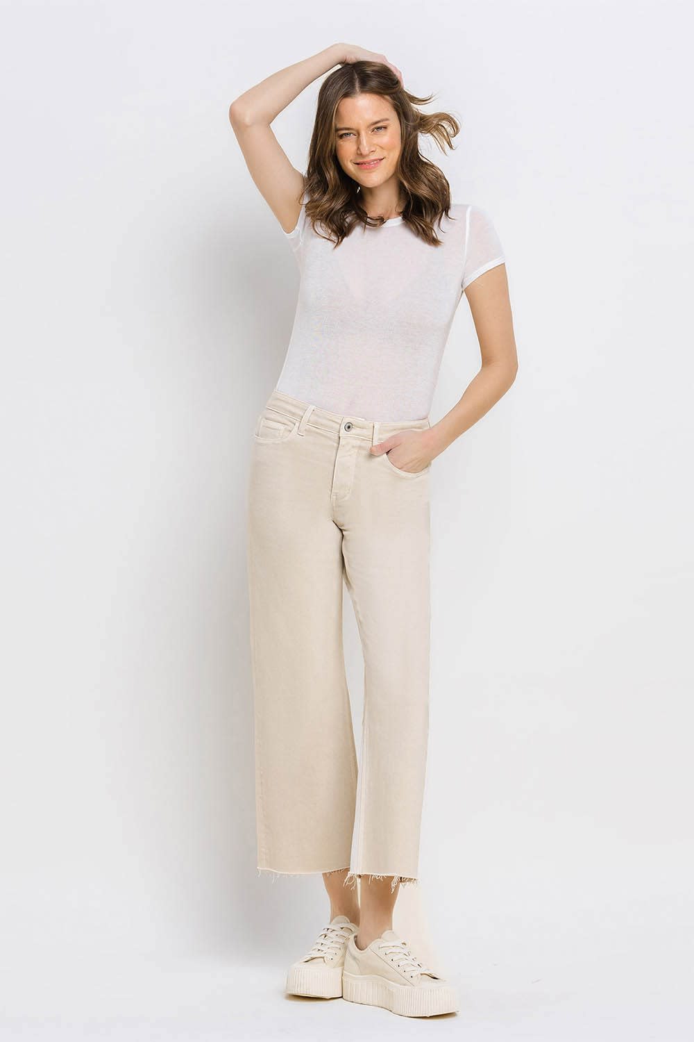 Olivia High Rise Crop Wide Leg Jeans