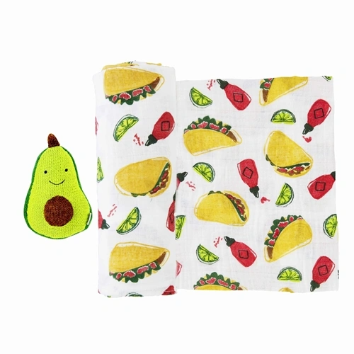 Taco Swaddle Blanket and Rattle