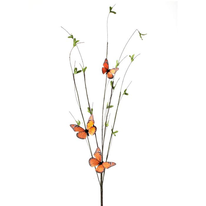 Triple Monarch Willow Branch decorative plant with natural green foliage in a rectangular pot.