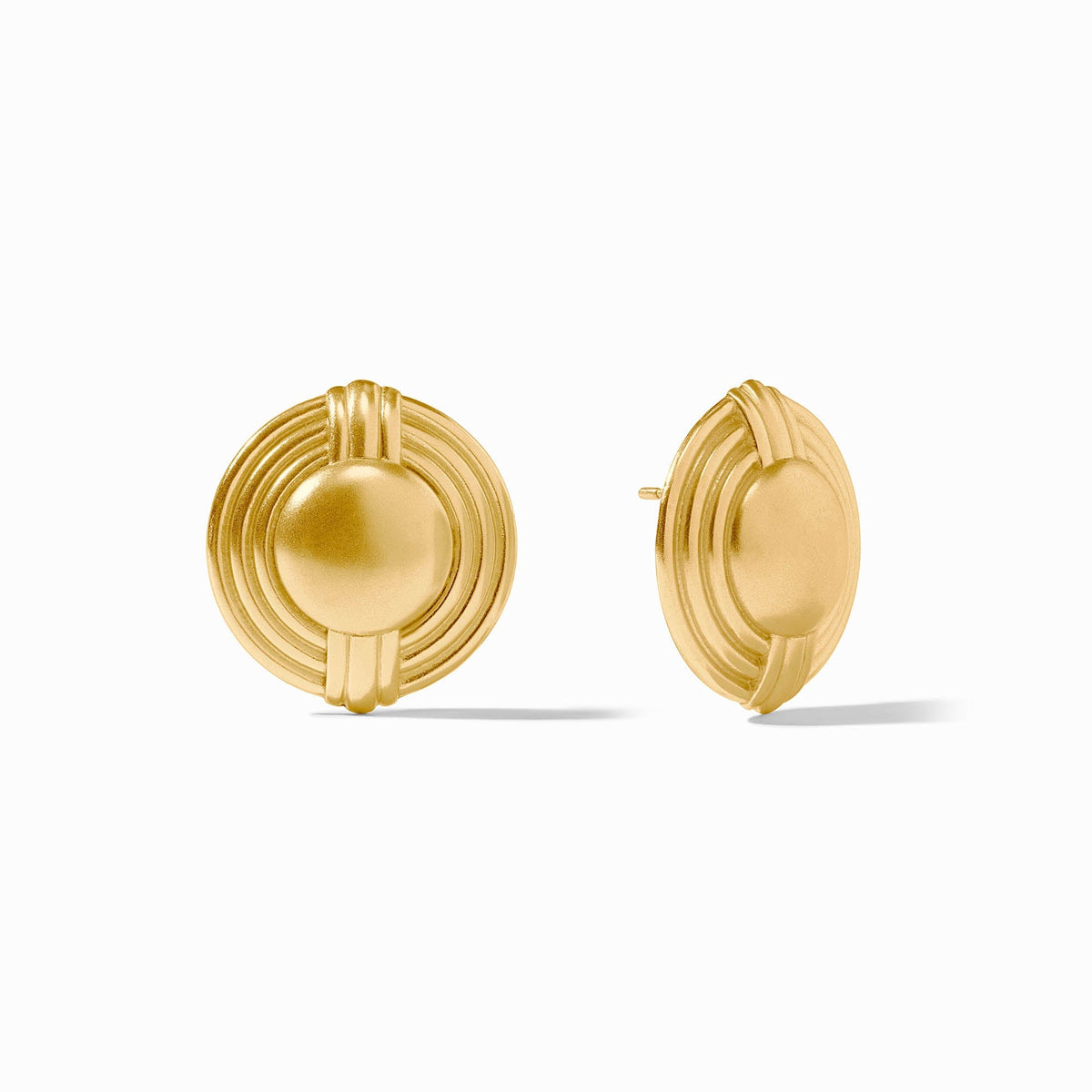 Portofino Statement Stud earrings in silver-tone metal with a textured geometric silhouette.