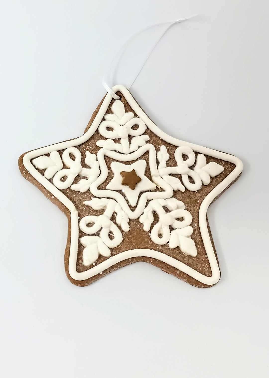 4.75-inch gingerbread clay dough ornament with classic holiday shape