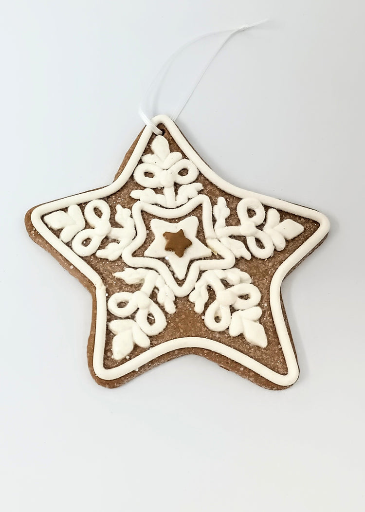 4.75-inch gingerbread clay dough ornament with classic holiday shape