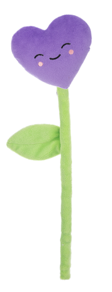 Plush 17-inch sweetheart flower with a soft fabric texture.