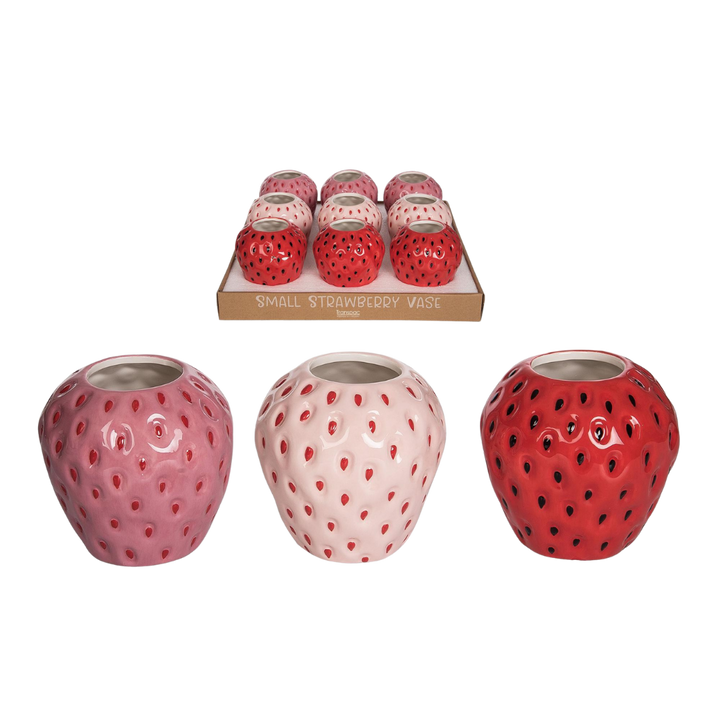 Sm Dol Strawberry Vase in Pdq - Sold Individually