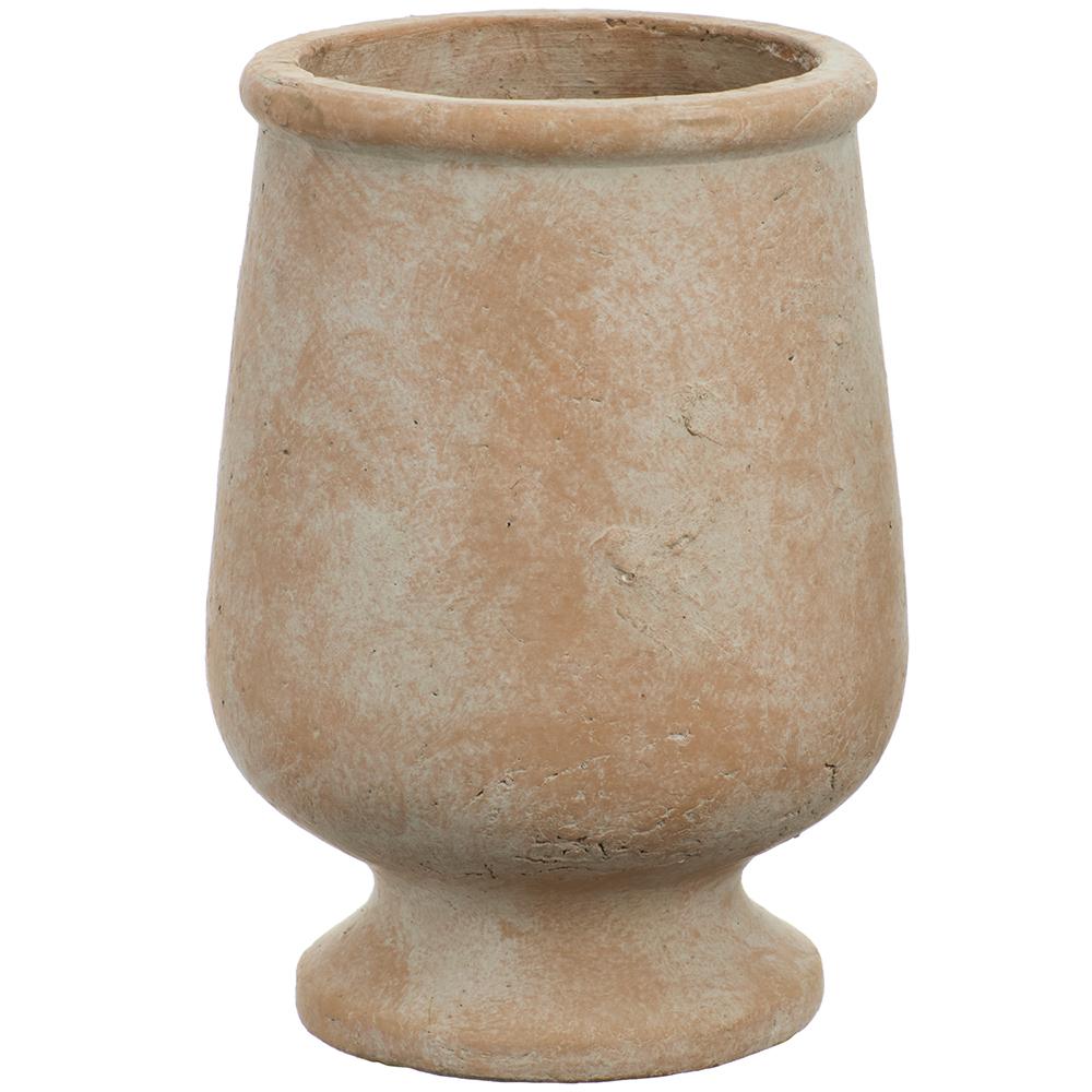 9.5-inch terracotta vase with a classic tapered silhouette in natural earth tone