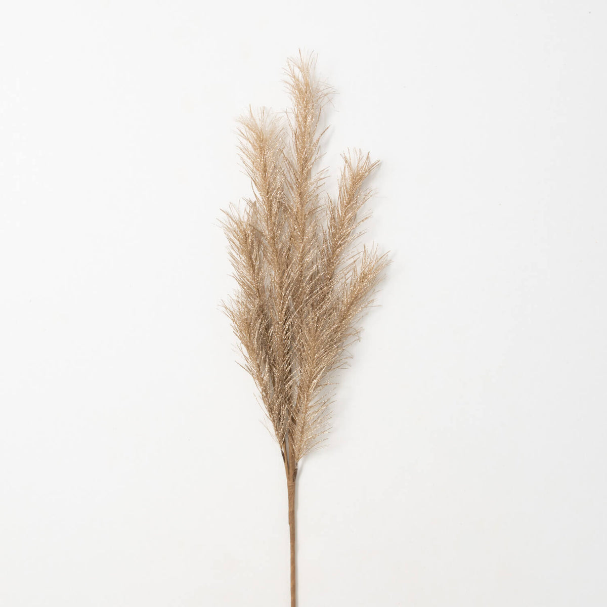 Champagne hanging artificial grass spray with a natural green foliage appearance.