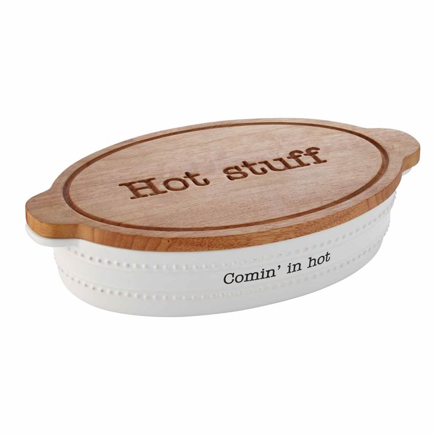 Hot Stuff Ceramic Baker & Trivet Set