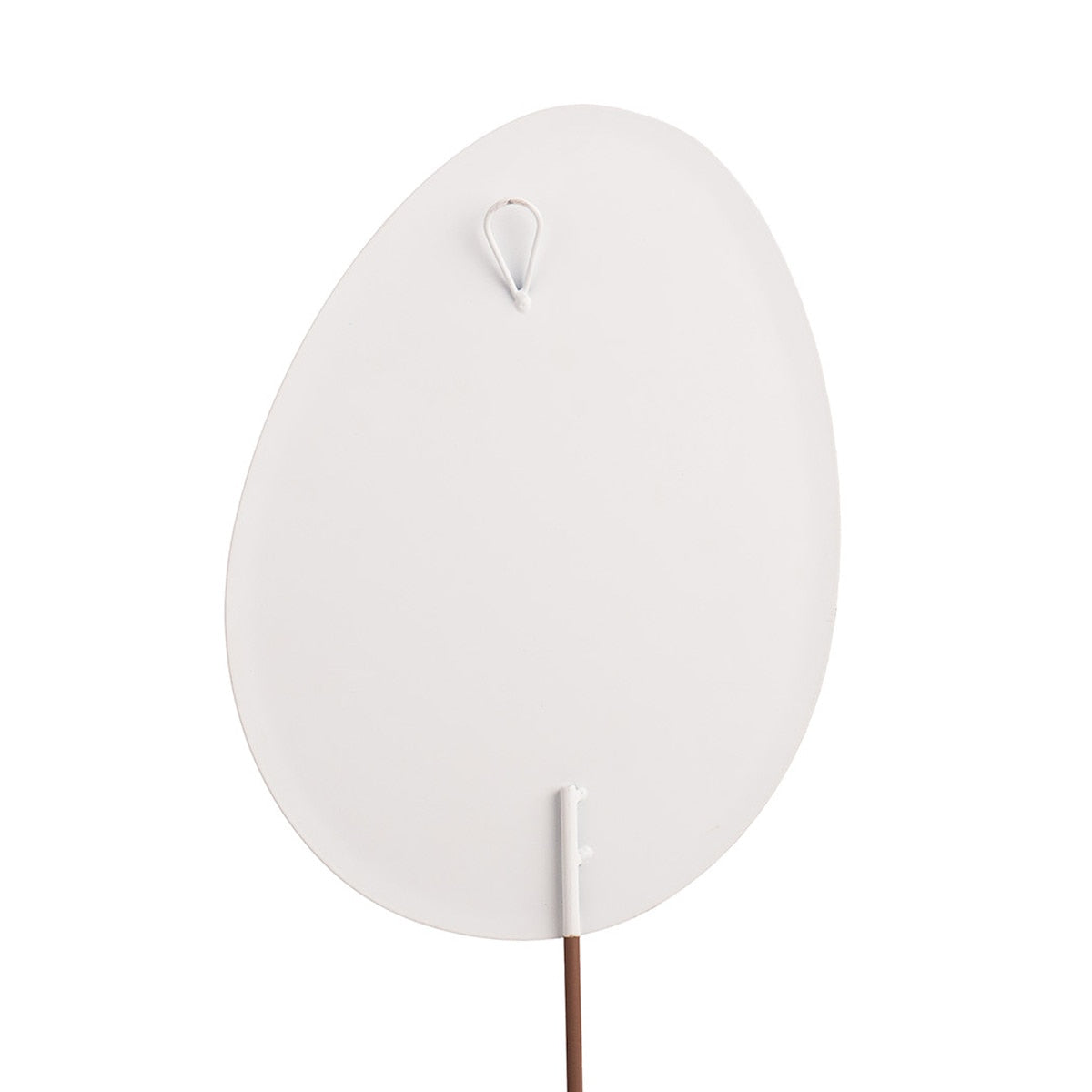 Bowtiful Egg stake in natural wood finish with a large bow detail on top.