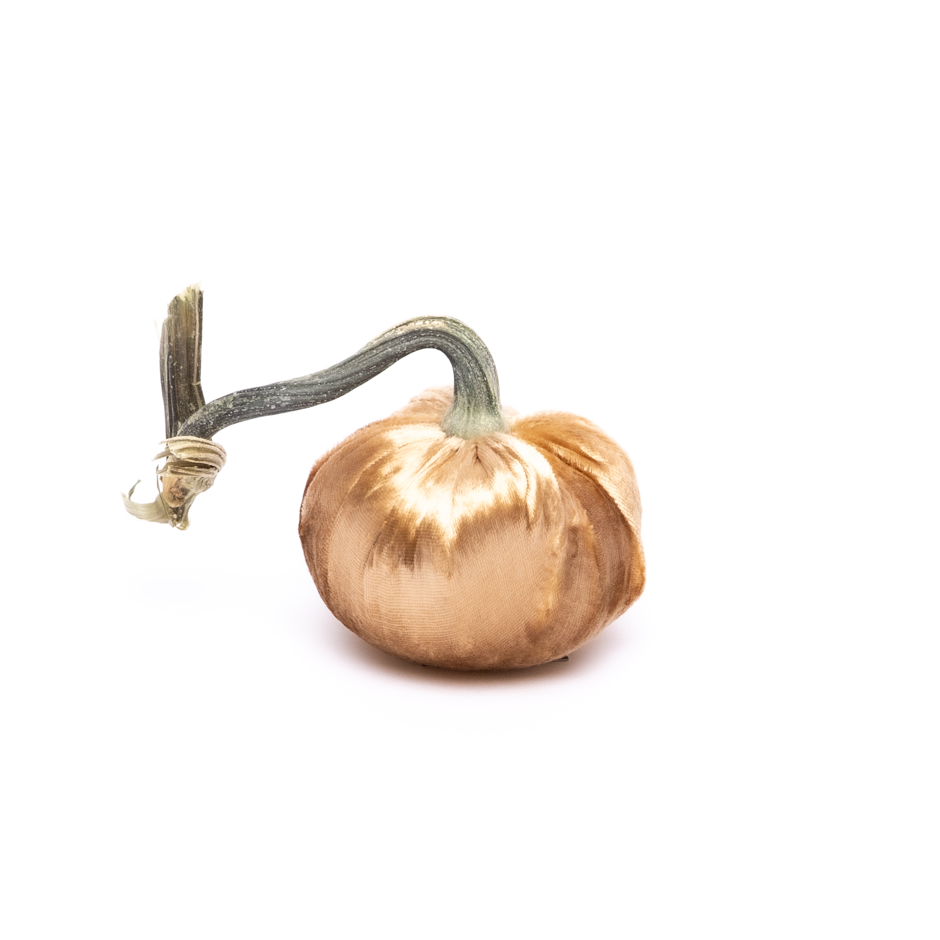 3-inch velvet pumpkin in deep orange with a smooth matte finish