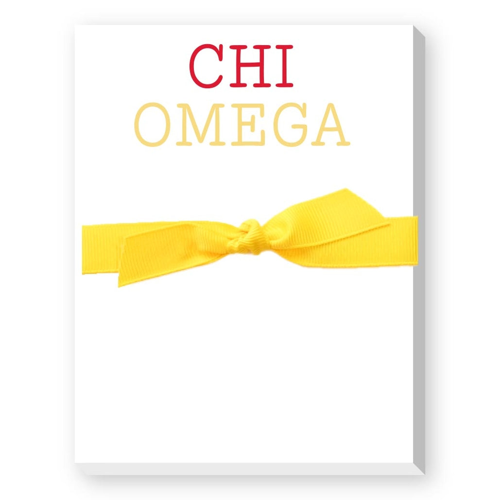 Sorority Colors Greek Mini Notepad in red with white polka dots pattern.
