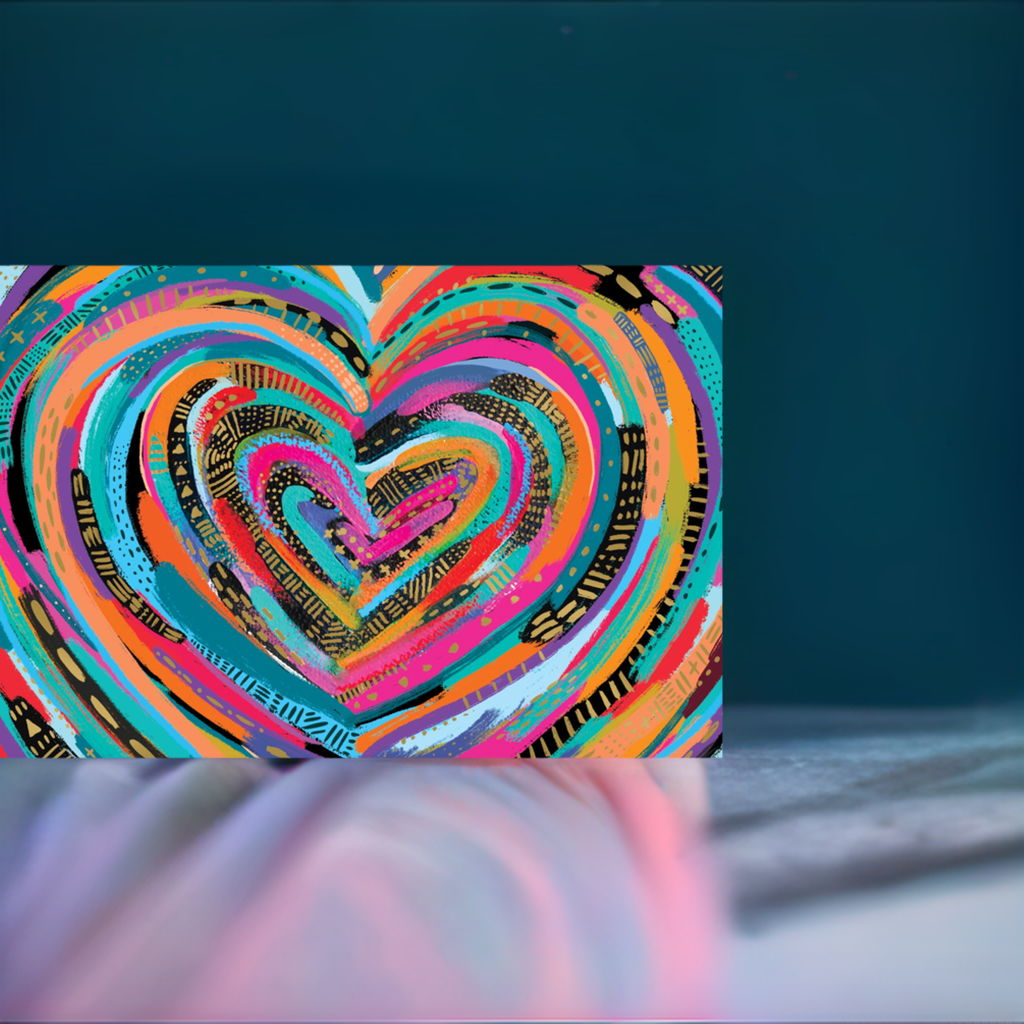 Foil heart card with 'Sending Love' text inside