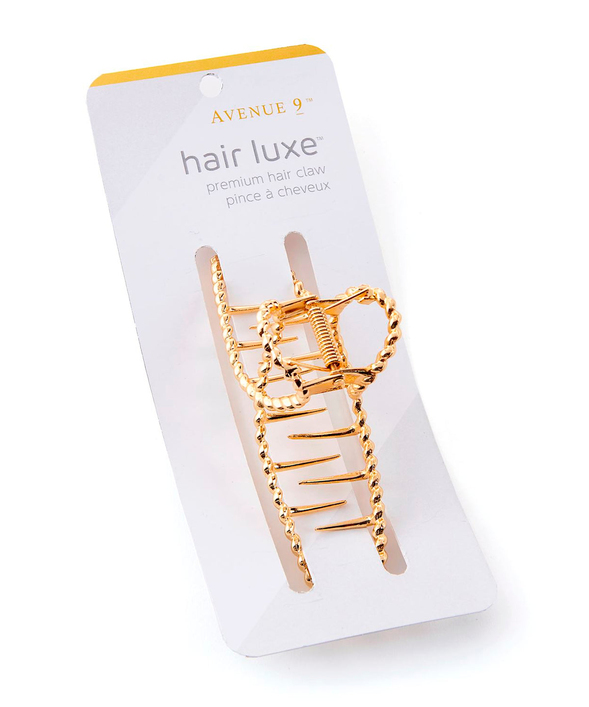 Alloy hair claw with paper backer card packaging