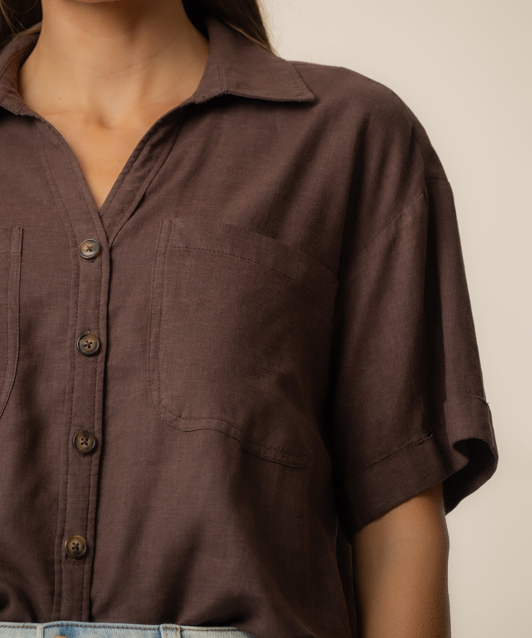 Brianna Linen Boxy Shirt