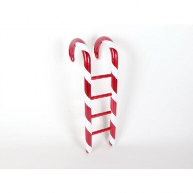 36-inch red and white striped glitter candy cane ladder decoration.