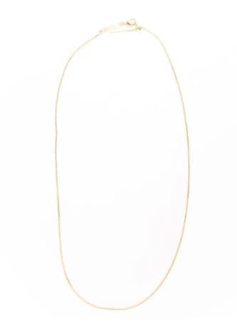Silver-toned Thea Luxe Box Chain necklace with an 18-inch length and delicate link design.