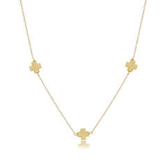 Gold-filled choker necklace featuring a signature cross pendant on a chain.