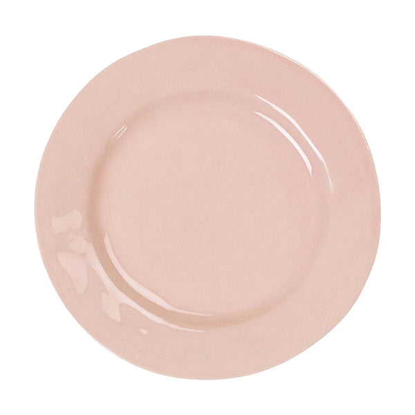 Puro Dinner Plate in a soft pink ceramic finish with a smooth, round design.