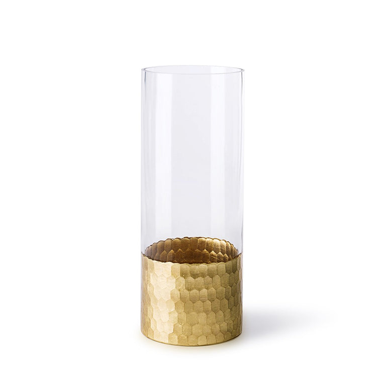 Gold-colored D4-inch vase with a smooth cylindrical silhouette.