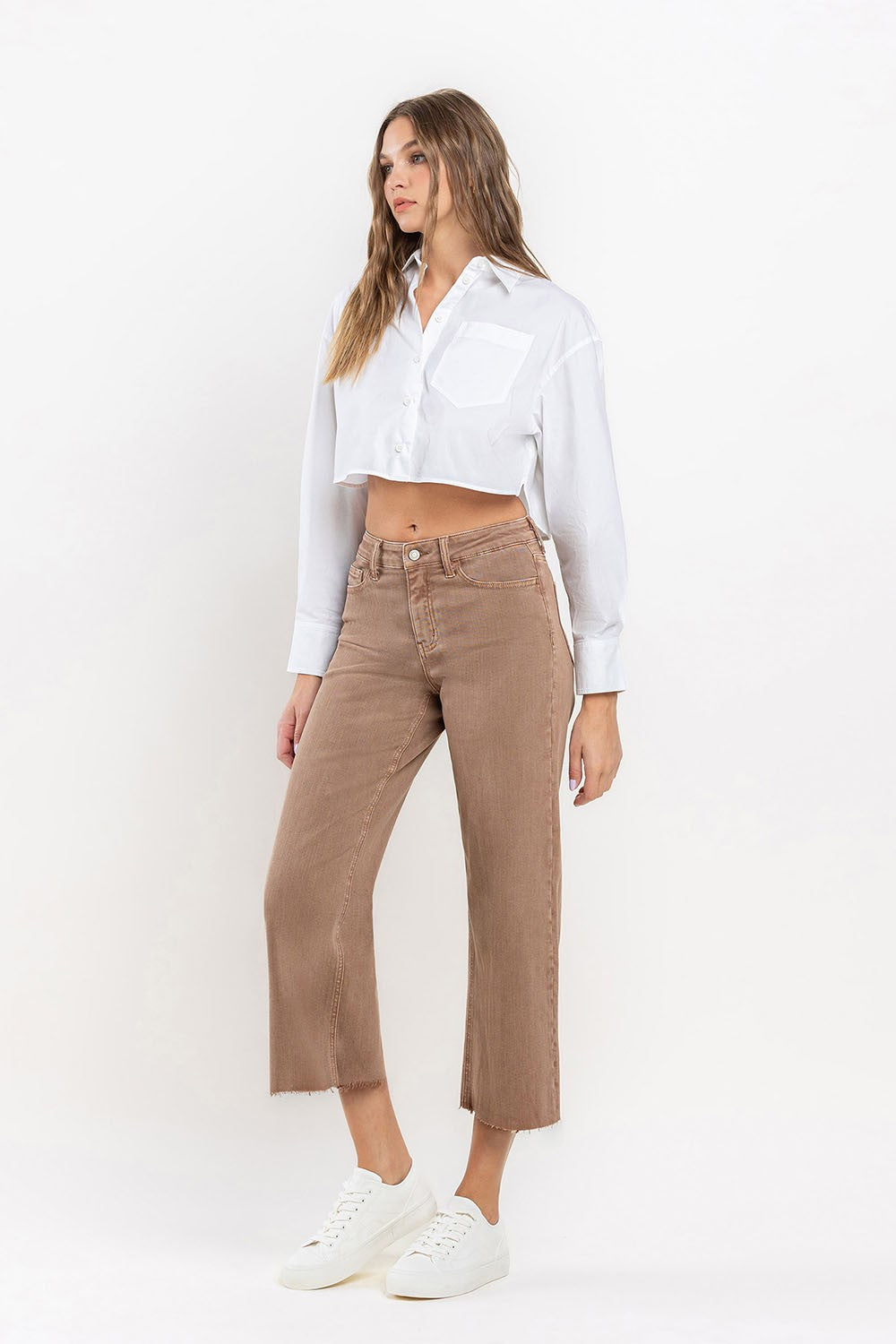 Stella High Rise Crop Wide Leg Jeans