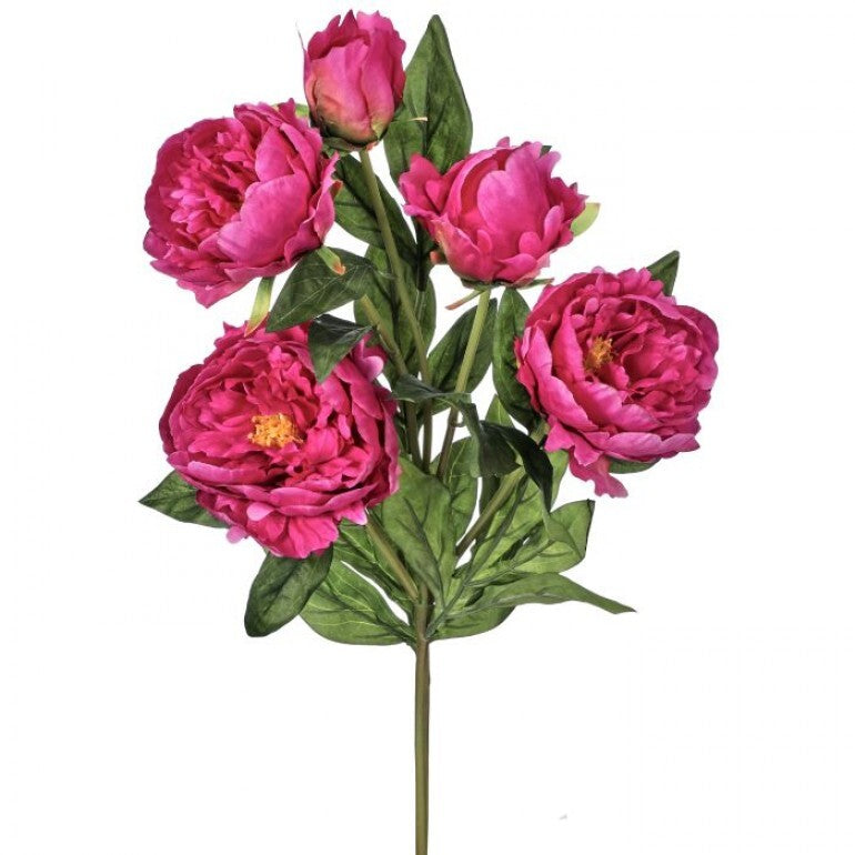 32-inch Deluxe Peony spray bouquet featuring lush pink peonies with green foliage arranged in a natural silhouette.