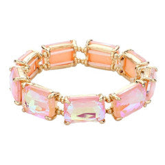 Emerald Cut Gem Stretch Bracelet