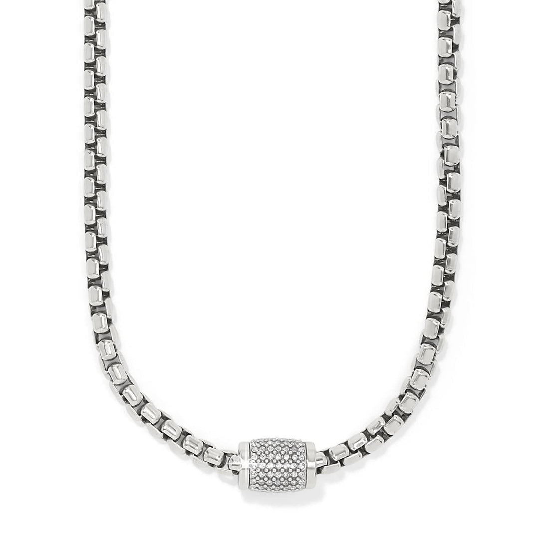 Silver Meridian Solis necklace featuring a delicate chain with an oval pendant.
