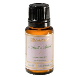 Bottle of The Smell of Spring Oil room spray with a clear glass silhouette and white cap.
