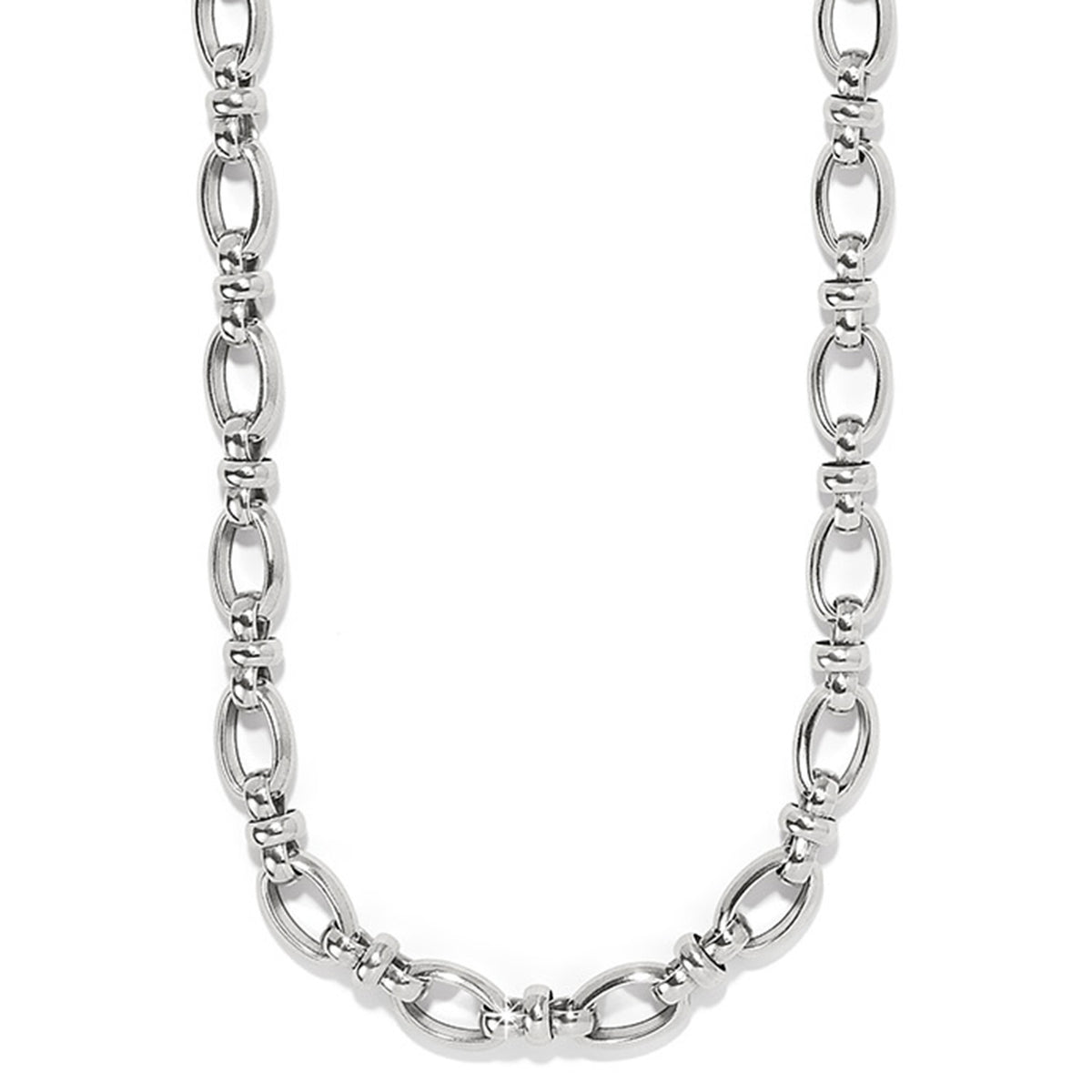 Silver plated Ferrara Siena chain necklace with lobster claw closure