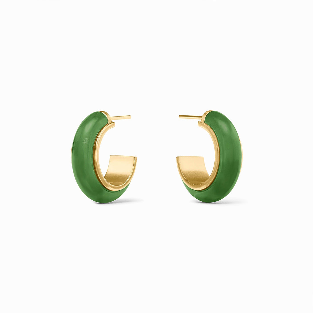 Gold-plated acetate hoop earring with post back