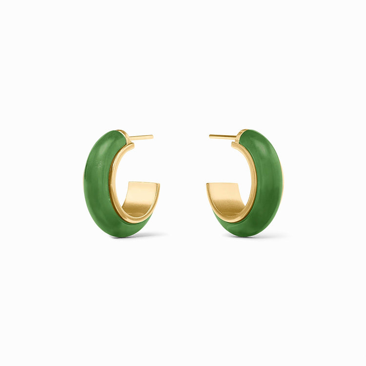 Gold-plated acetate hoop earring with post back