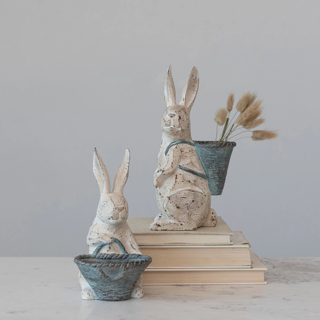 Resin Bunny with  Basket