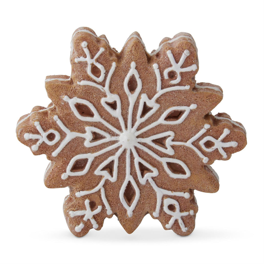 5 Inch Resin Gingerbread Snowflakes w/White Icing Outline - Sold Individually