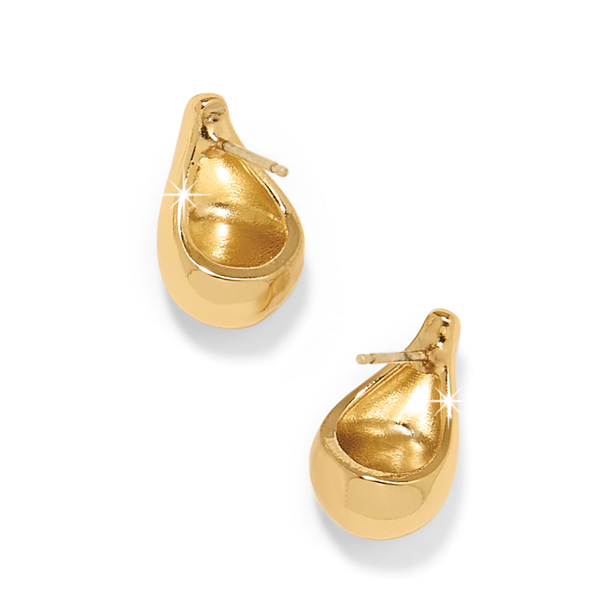 Gold plated post earrings featuring a sculptural water drop motif made with fine quality crystals.