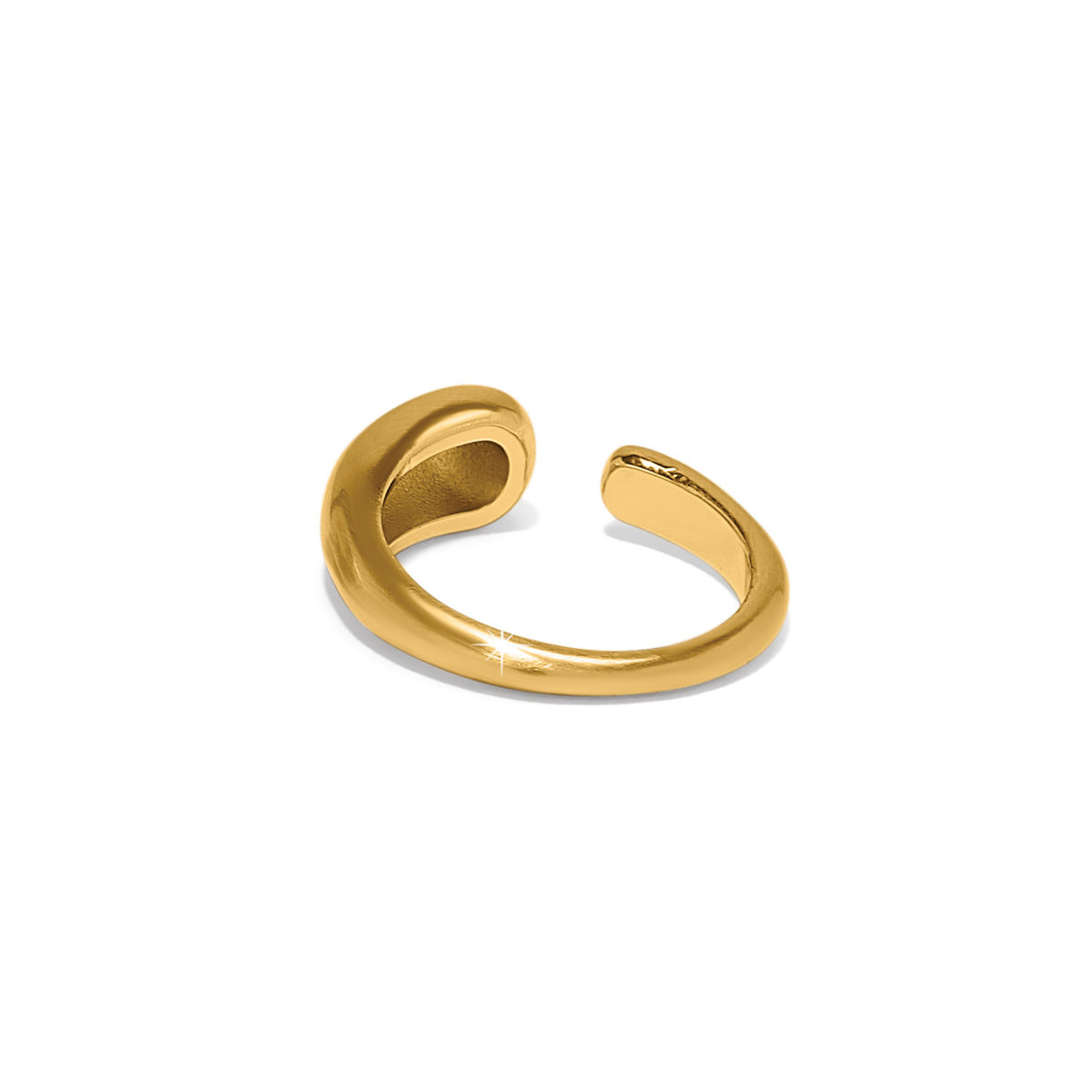 Gold plated ring with a sculptural water drop motif made from fine quality crystals.